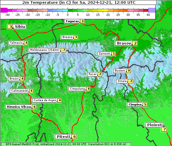 Temperatur, 21. 12. 2024