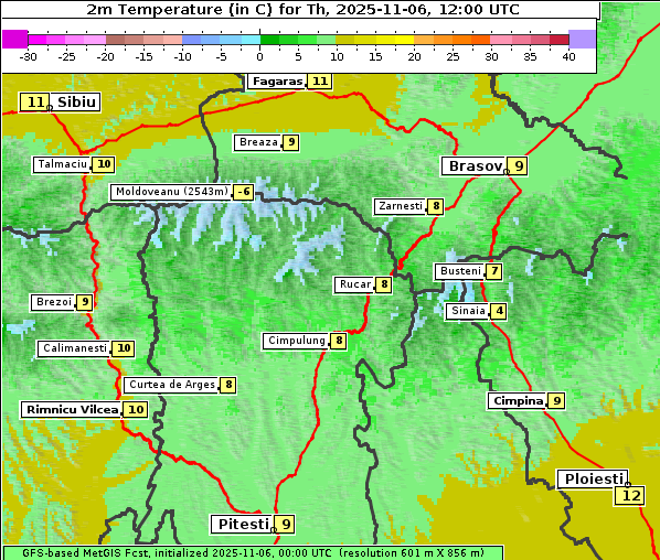 Temperatur, 6. 11. 2025