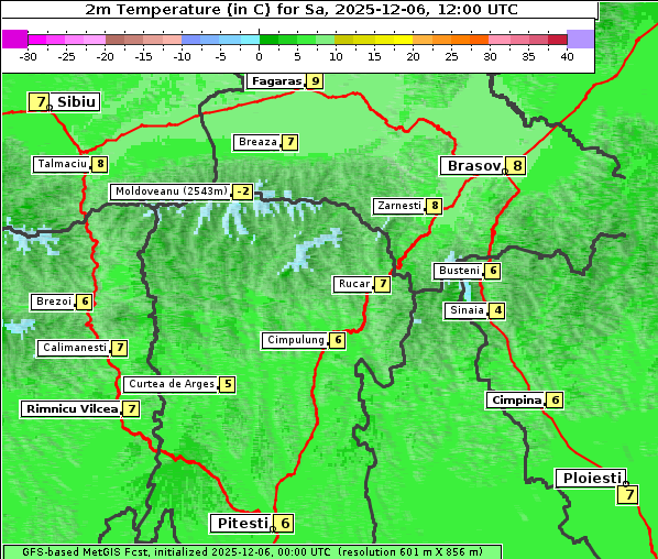 Temperatur, 6. 12. 2025