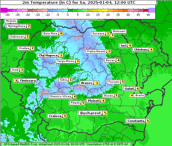 Temperatur, 4. 1. 2025