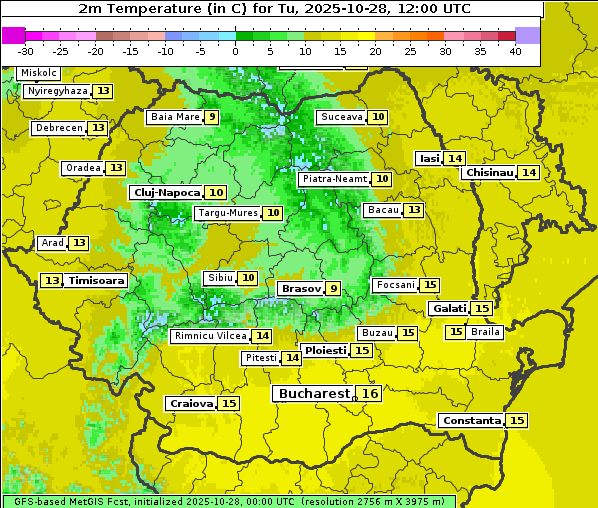 Temperatur, 28. 10. 2025