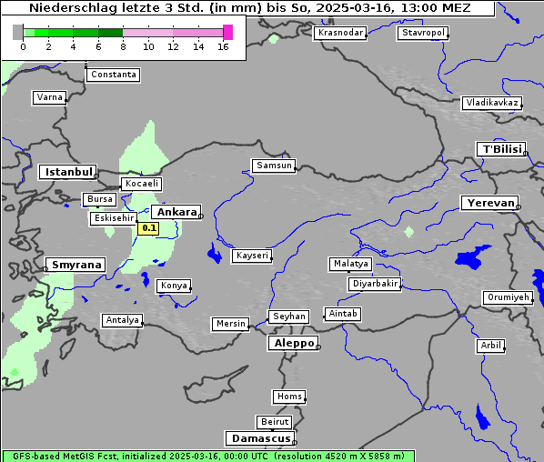 Niederschlag, 16. 3. 2025