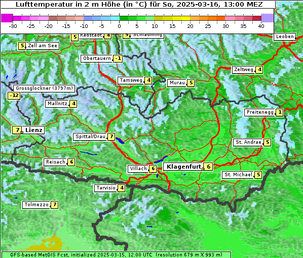 Temperatur, 16. 3. 2025