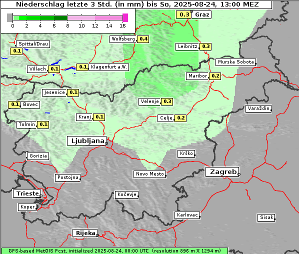 Niederschlag, 24. 8. 2025