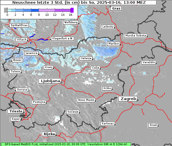 Neuschnee, 16. 3. 2025