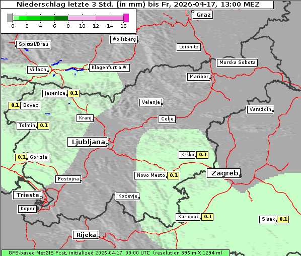 Niederschlag, 17. 4. 2026