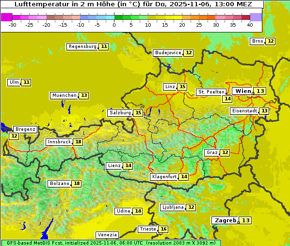 Temperatur, 6. 11. 2025
