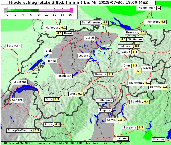 Niederschlag, 30. 7. 2025