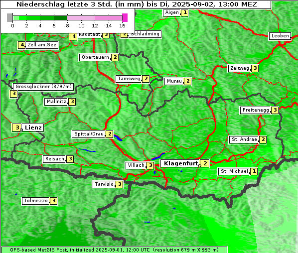 Niederschlag, 2. 9. 2025