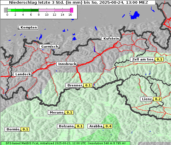 Niederschlag, 24. 8. 2025