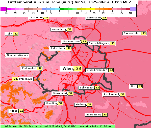 Temperatur, 9. 8. 2025