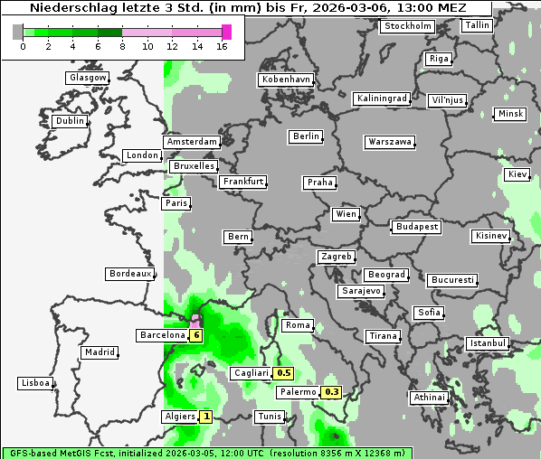 Niederschlag, 6. 3. 2026
