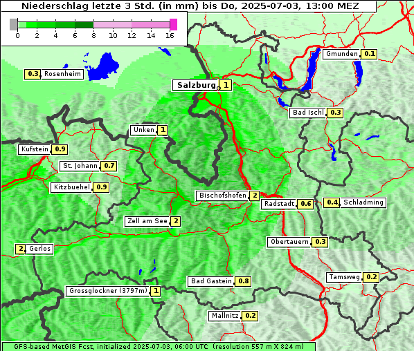 Niederschlag, 3. 7. 2025