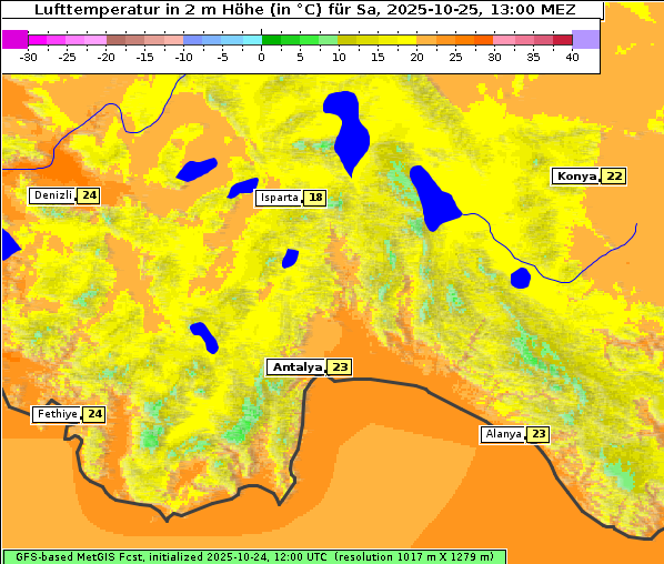 Temperatur, 25. 10. 2025