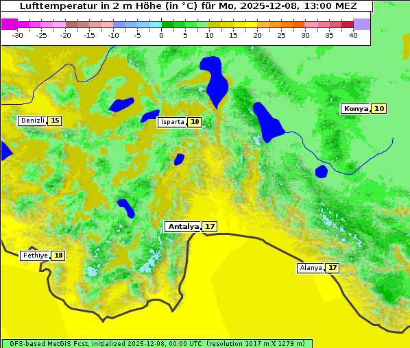 Temperatur, 8. 12. 2025