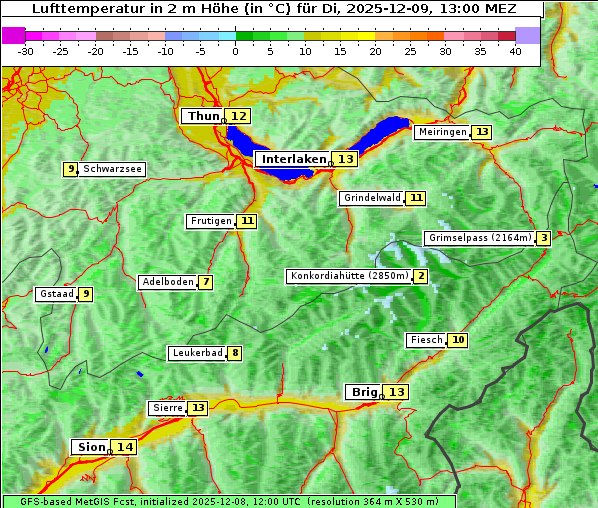 Temperatur, 9. 12. 2025