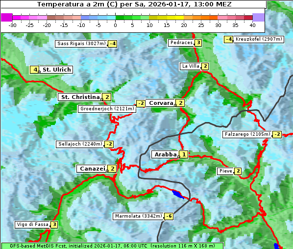 Temperatur, 17. 1. 2026