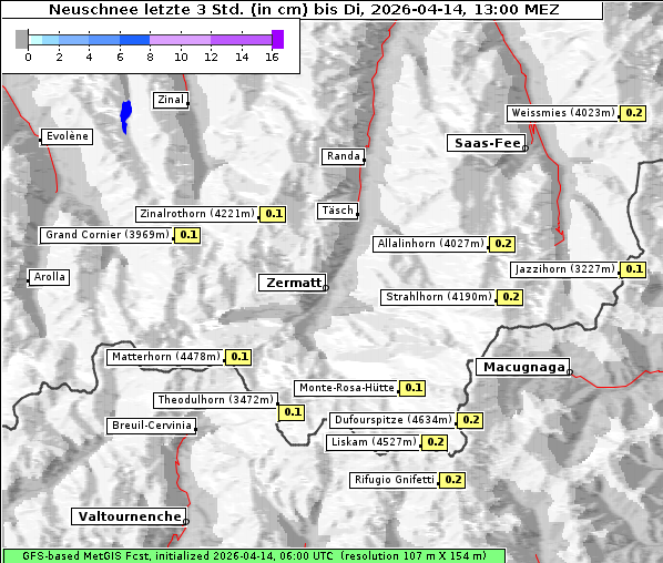 Neuschnee, 14. 4. 2026