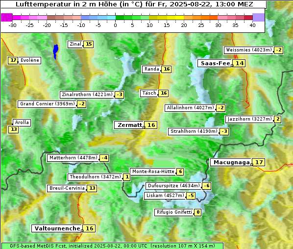 Temperatur, 22. 8. 2025