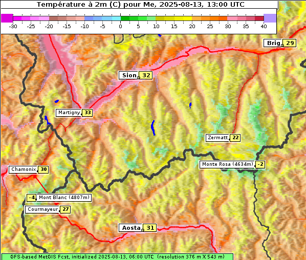 Temperatur, 13. 8. 2025