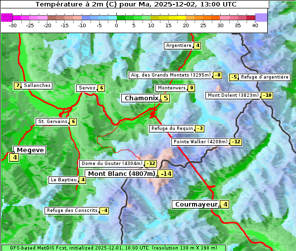 Temperatur, 2. 12. 2025