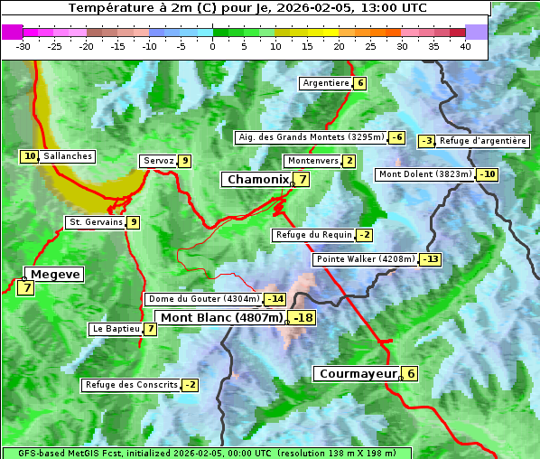 Temperatur, 5. 2. 2026