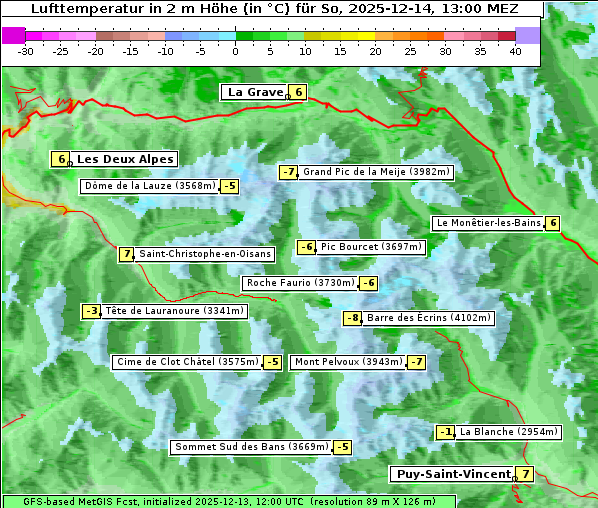Temperatur, 14. 12. 2025