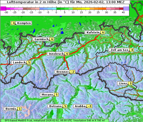 Temperatur, 2. 2. 2026