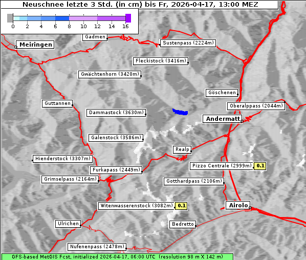 Neuschnee, 17. 4. 2026