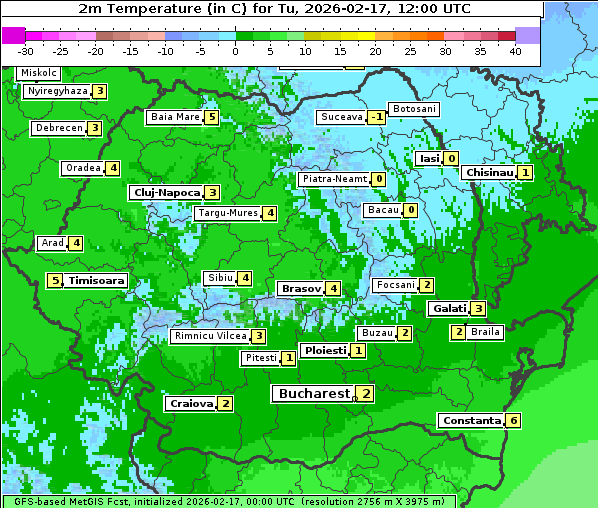 Temperatur, 17. 2. 2026