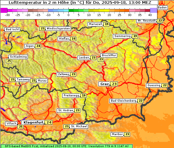 Temperatur, 18. 9. 2025