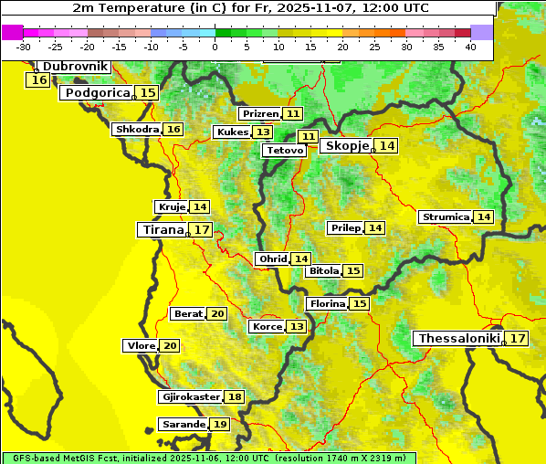 Temperatur, 7. 11. 2025