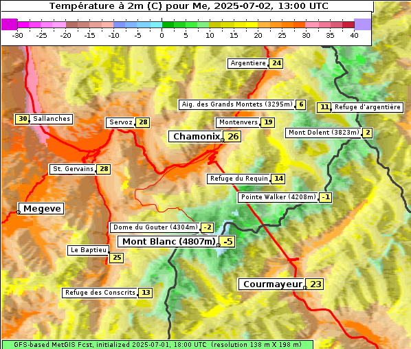 Temperatur, 2. 7. 2025
