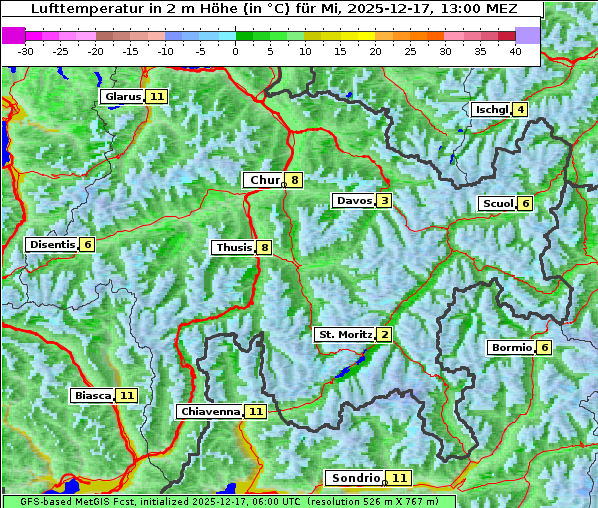 Temperatur, 17. 12. 2025