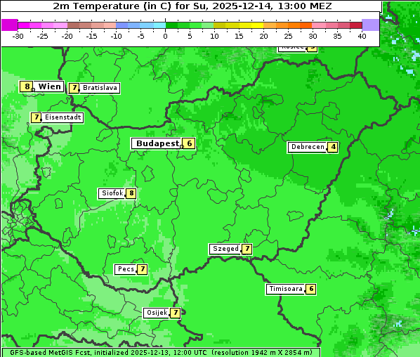 Temperatur, 14. 12. 2025