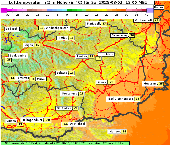 Temperatur, 2. 8. 2025