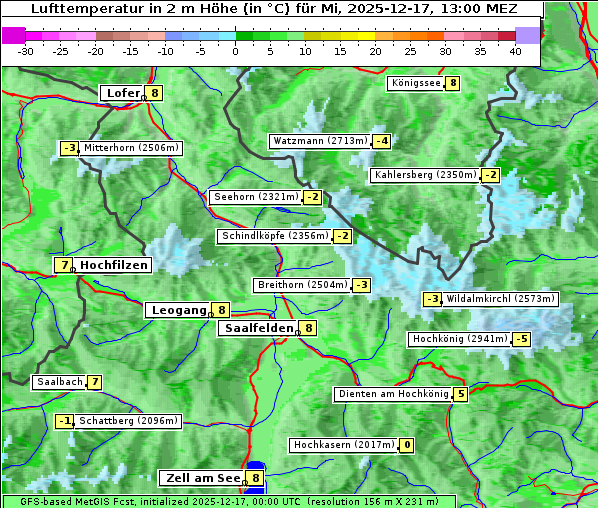 Temperatur, 17. 12. 2025