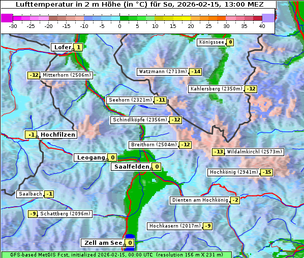 Temperatur, 15. 2. 2026