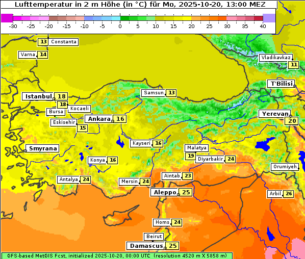 Temperatur, 20. 10. 2025