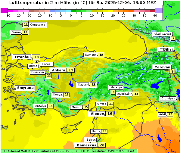Temperatur, 6. 12. 2025