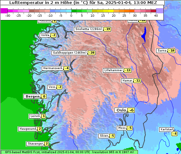 Temperatur, 4. 1. 2025