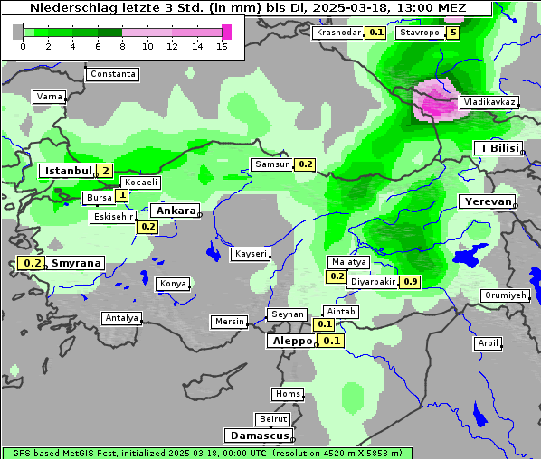 Niederschlag, 18. 3. 2025