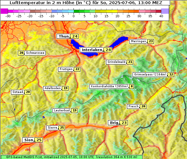 Temperatur, 6. 7. 2025