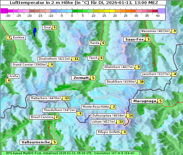 Temperatur, 13. 1. 2026