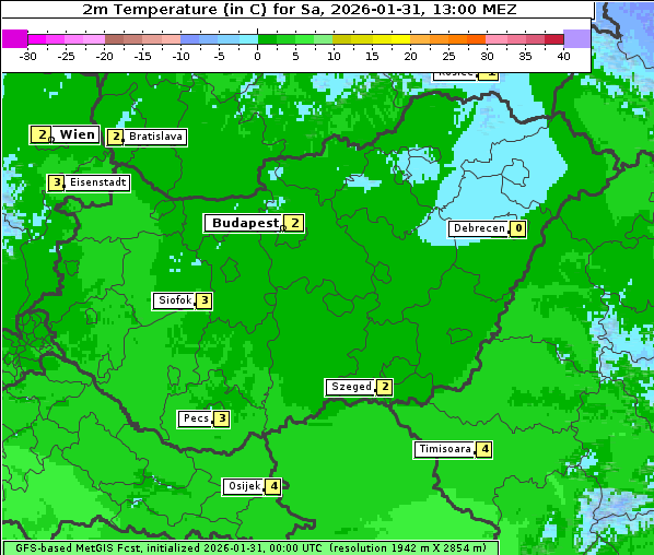 Temperatur, 31. 1. 2026