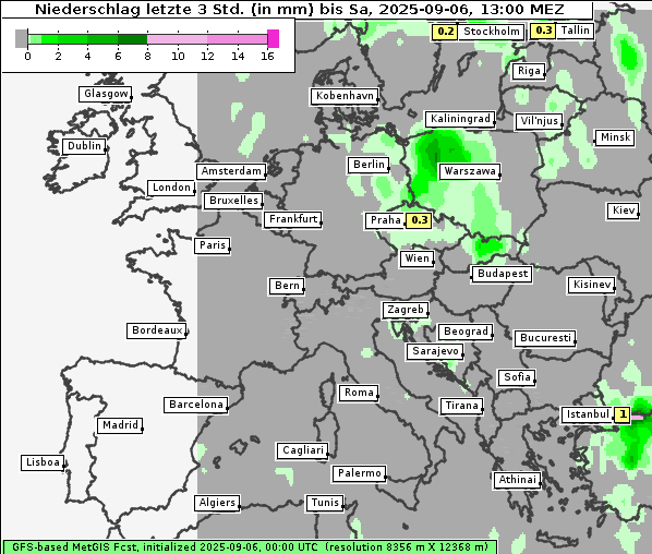 Niederschlag, 6. 9. 2025