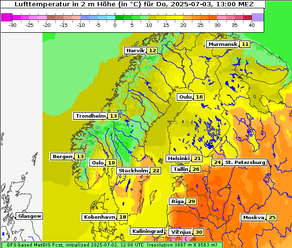 Temperatur, 3. 7. 2025