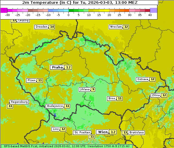 Temperatur, 3. 3. 2026