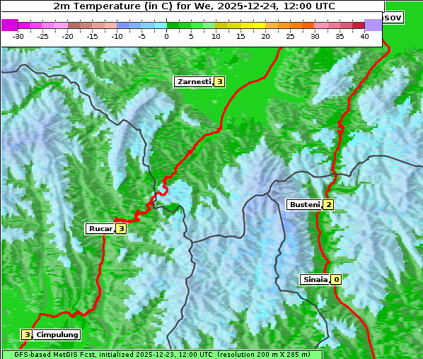 Temperatur, 24. 12. 2025