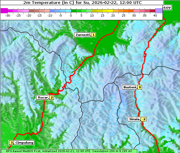 Temperatur, 22. 2. 2026